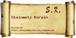 Steinmetz Korvin névjegykártya